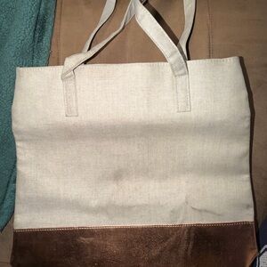 Cream and Copper Tote Bag